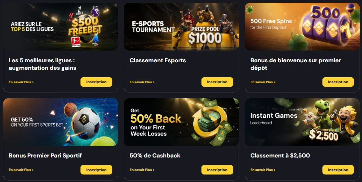 Promotions du casino CocoBet avec bonus de bienvenue paris sportifs cashback e-sport et jeux instantanés